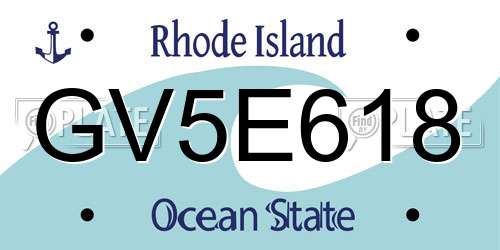 GV5E618 Rhode Island License Plate