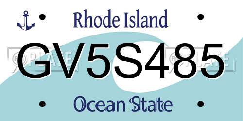 GV5S485 Rhode Island License Plate