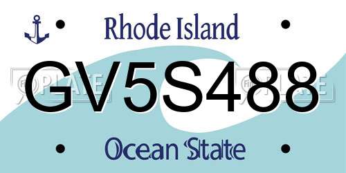 GV5S488 Rhode Island License Plate