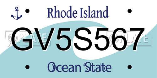 GV5S567 Rhode Island License Plate