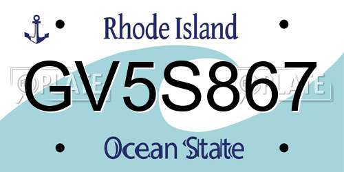 GV5S867 Rhode Island License Plate
