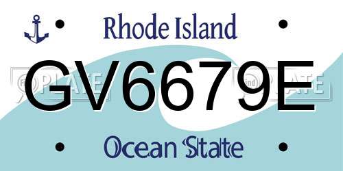 GV6679E Rhode Island License Plate