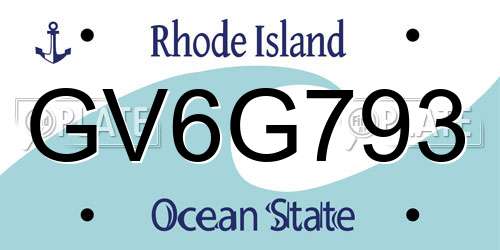 GV6G793 Rhode Island License Plate