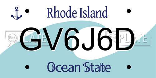 GV6J6D Rhode Island License Plate