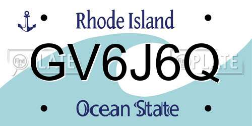 GV6J6Q Rhode Island License Plate