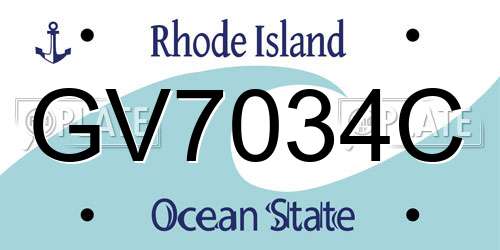 GV7034C Rhode Island License Plate