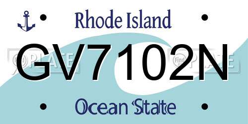 GV7102N Rhode Island License Plate