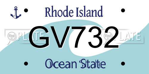GV732 Rhode Island License Plate