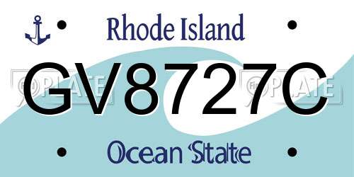 GV8727C Rhode Island License Plate