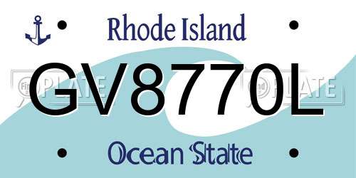GV8770L Rhode Island License Plate