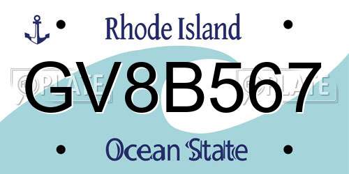 GV8B567 Rhode Island License Plate