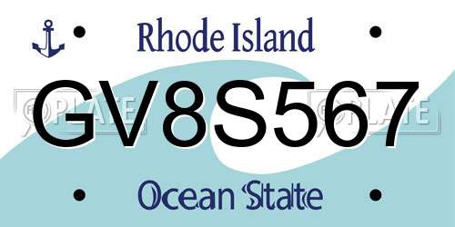 GV8S567 Rhode Island License Plate