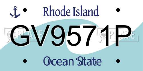 GV9571P Rhode Island License Plate