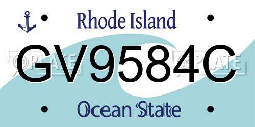 GV9584C Rhode Island License Plate