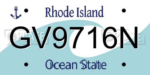 GV9716N Rhode Island License Plate