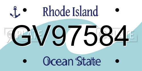 GV97584 Rhode Island License Plate
