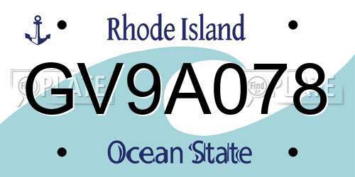 GV9A078 Rhode Island License Plate