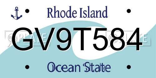 GV9T584 Rhode Island License Plate