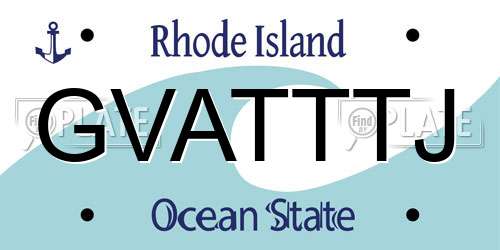 GVATTTJ Rhode Island License Plate