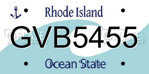 GVB5455 Rhode Island License Plate