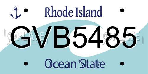 GVB5485 Rhode Island License Plate