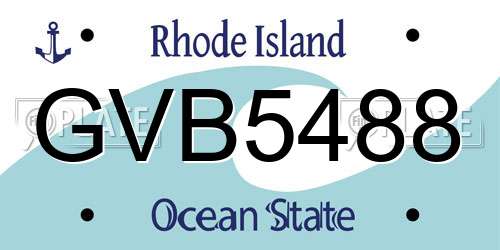 GVB5488 Rhode Island License Plate