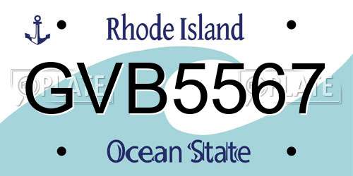 GVB5567 Rhode Island License Plate