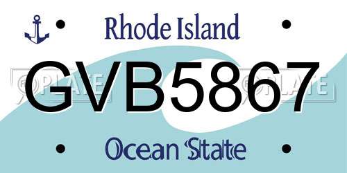 GVB5867 Rhode Island License Plate