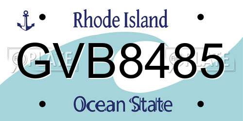 GVB8485 Rhode Island License Plate