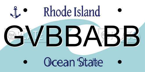 GVBBABB Rhode Island License Plate