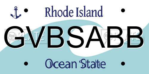 GVBSABB Rhode Island License Plate