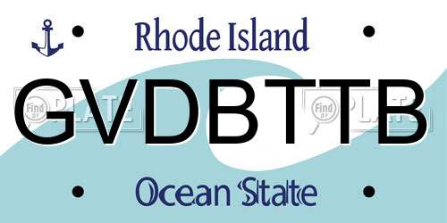 GVDBTTB Rhode Island License Plate