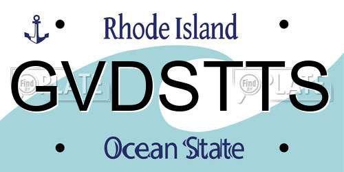 GVDSTTS Rhode Island License Plate