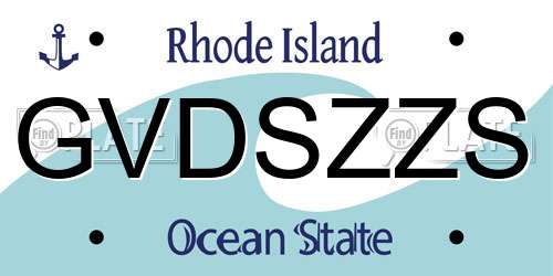 GVDSZZS Rhode Island License Plate