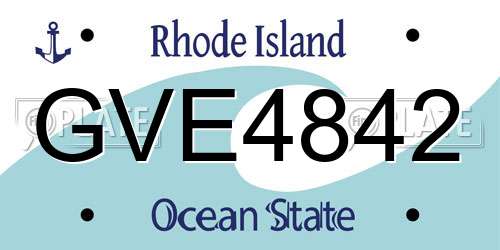 GVE4842 Rhode Island License Plate