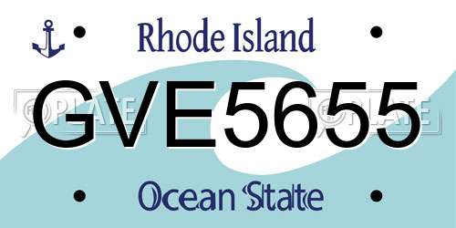 GVE5655 Rhode Island License Plate
