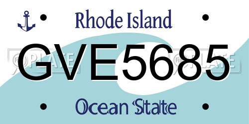 GVE5685 Rhode Island License Plate