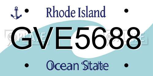 GVE5688 Rhode Island License Plate