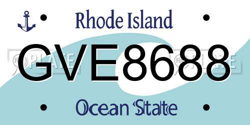 GVE8688 Rhode Island License Plate