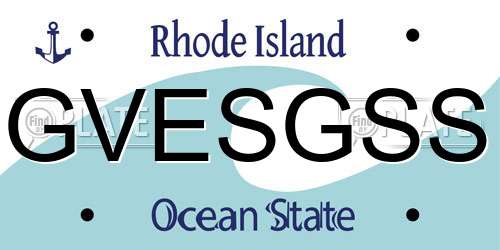 GVESGSS Rhode Island License Plate