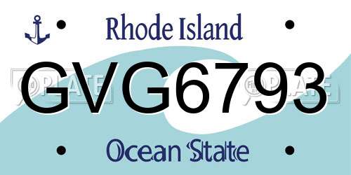 GVG6793 Rhode Island License Plate
