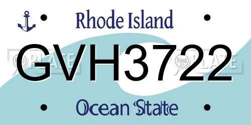 GVH3722 Rhode Island License Plate