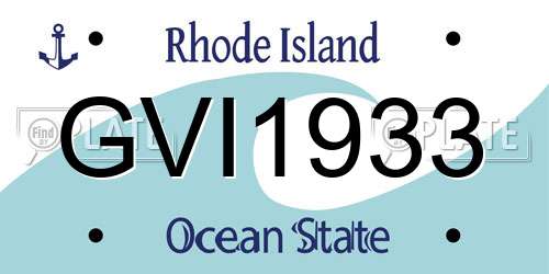 GVI1933 Rhode Island License Plate