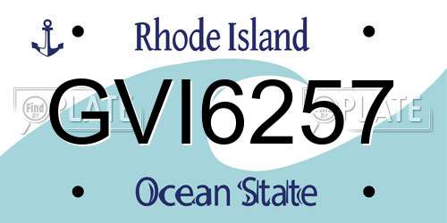 GVI6257 Rhode Island License Plate