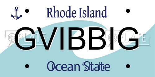 GVIBBIG Rhode Island License Plate