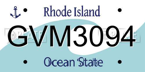 GVM3094 Rhode Island License Plate