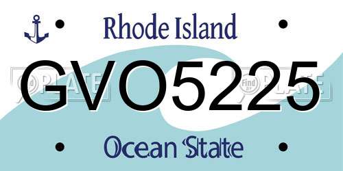 GVO5225 Rhode Island License Plate