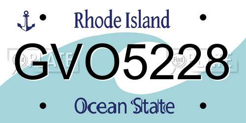 GVO5228 Rhode Island License Plate