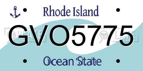 GVO5775 Rhode Island License Plate