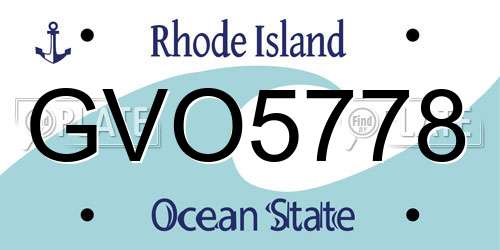 GVO5778 Rhode Island License Plate